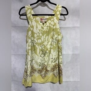 Hilo Hattie Top Women's L Floral Tank Top Hawaiian Original Sleeveless Tropical